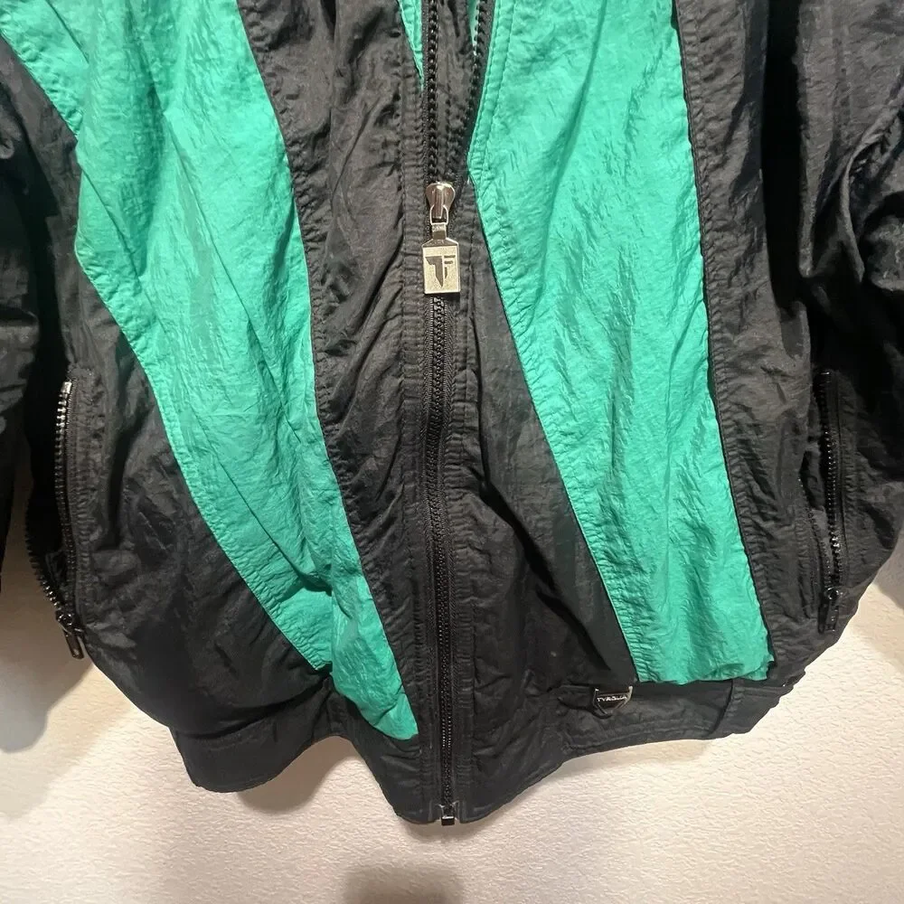 Vintage 80s 90s Tyrolia By HEAD‎ Ski Jacket Women’s Large Teal Black Retro  Coat - Picture 5 of 16